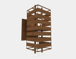 Wooden home wall lamp 3d model